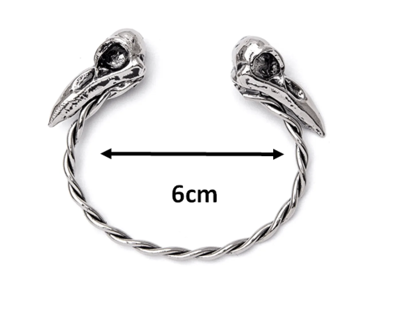 BRACELETE RAVEN SKULLS - PRATEADO