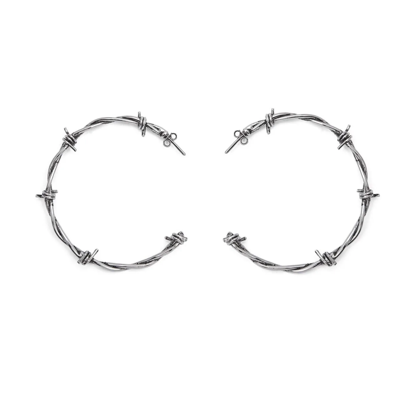 BRINCO ARGOLA ARAME FARPADO 6CM - PRATEADO