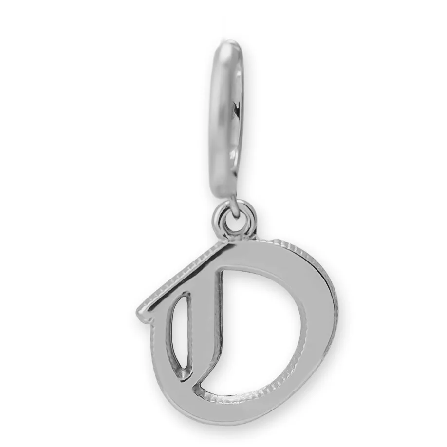 Brinco Argola Alfabeto Fonte Gothic Prateado