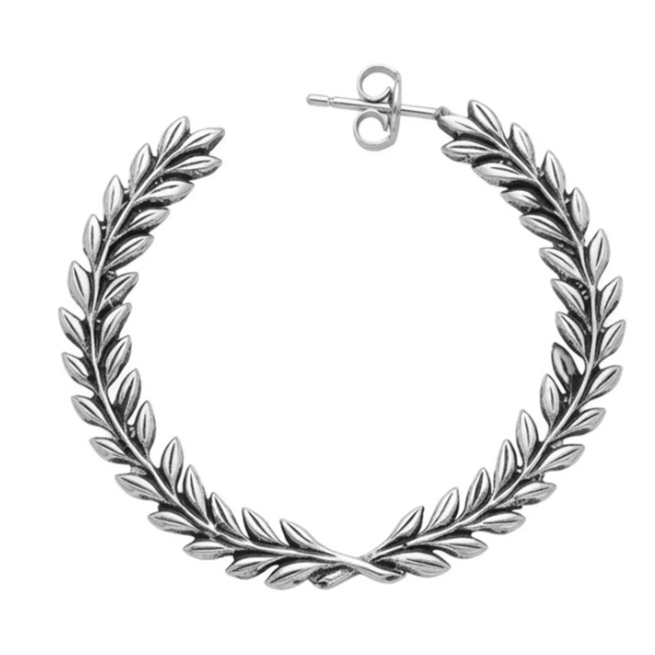 Brinco Argola Laurel Prateado