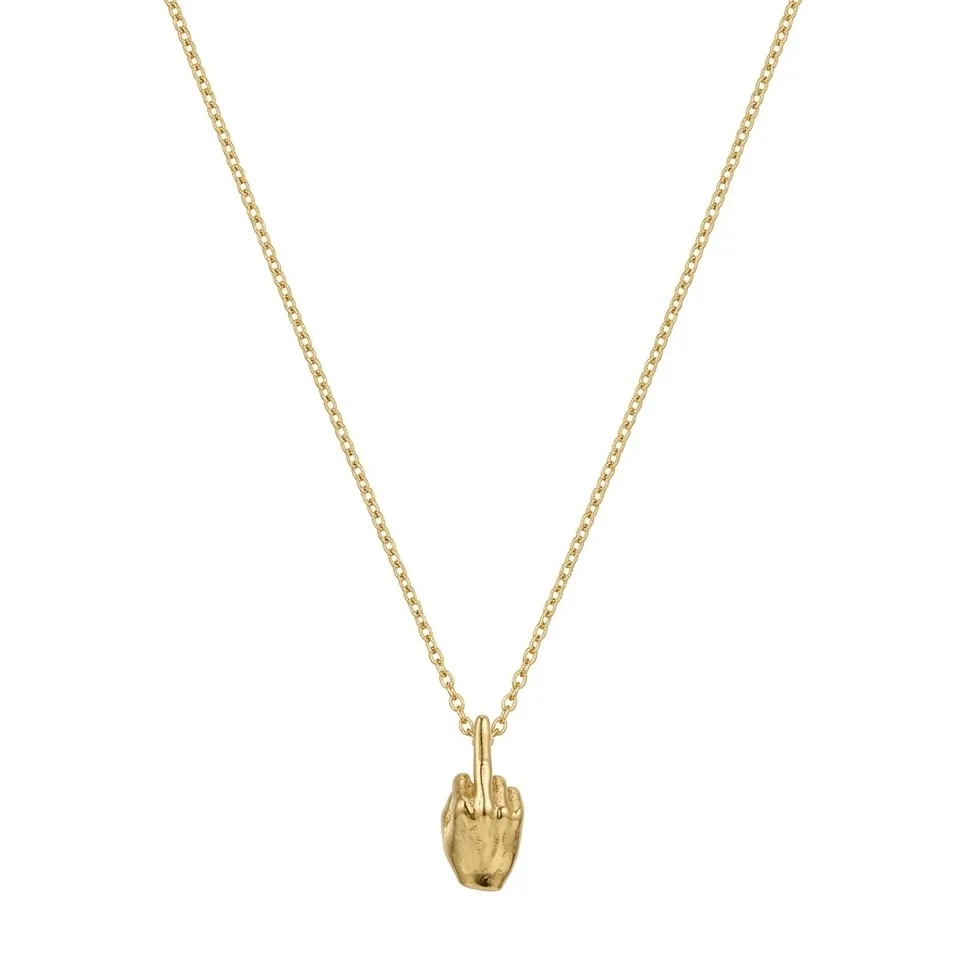 Colar Fuck Hand Dourado