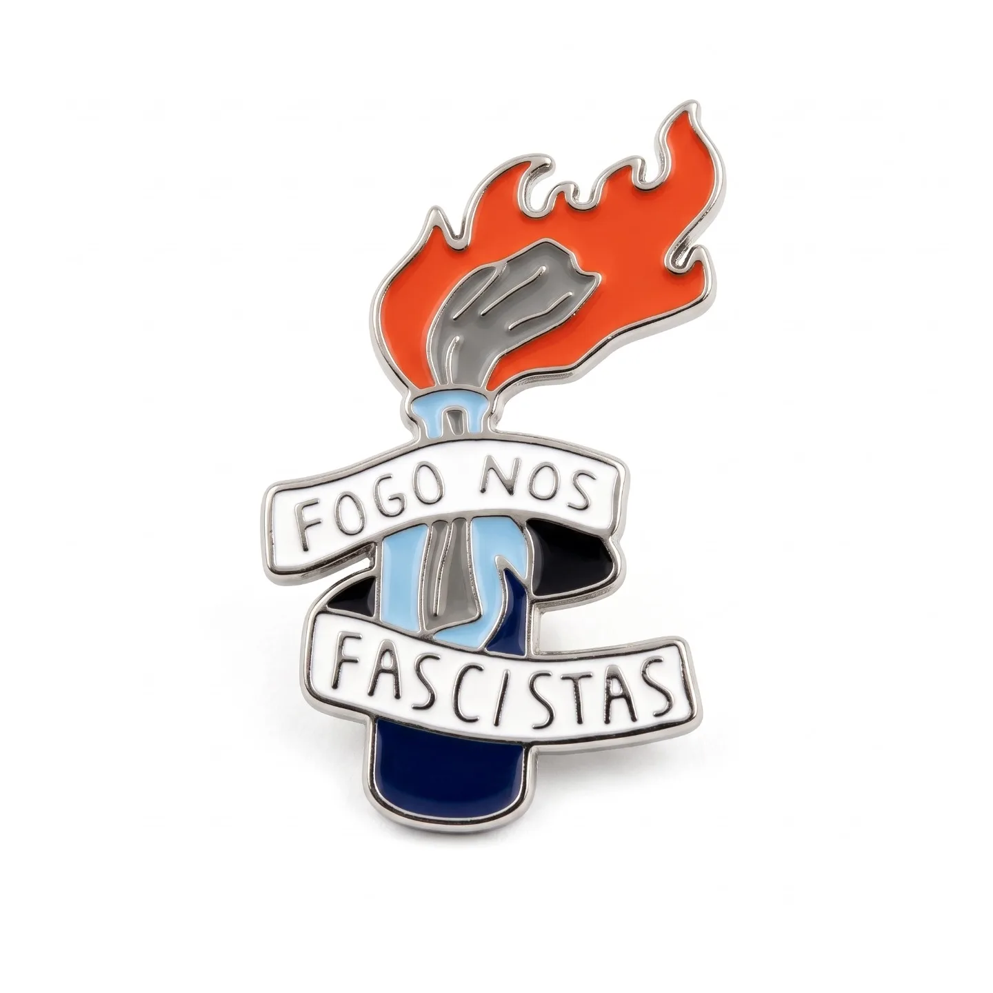 Pin De Metal Fogo Nos Fascistas