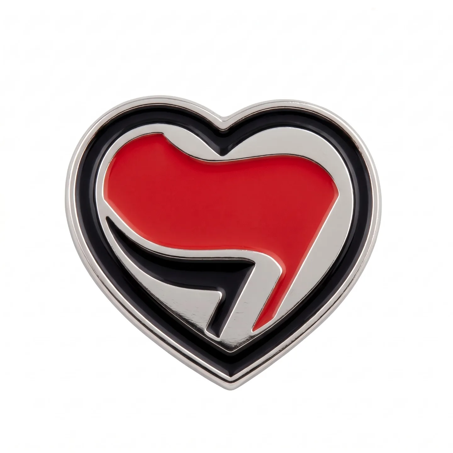 Pin De Metal Coração Antifa