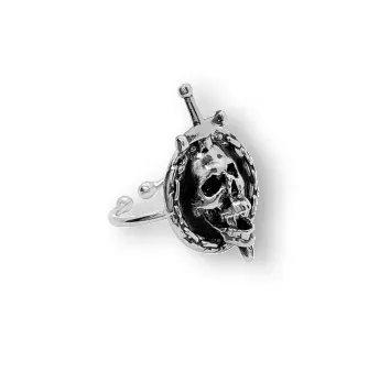 Anel Skull And Dagger Prateado