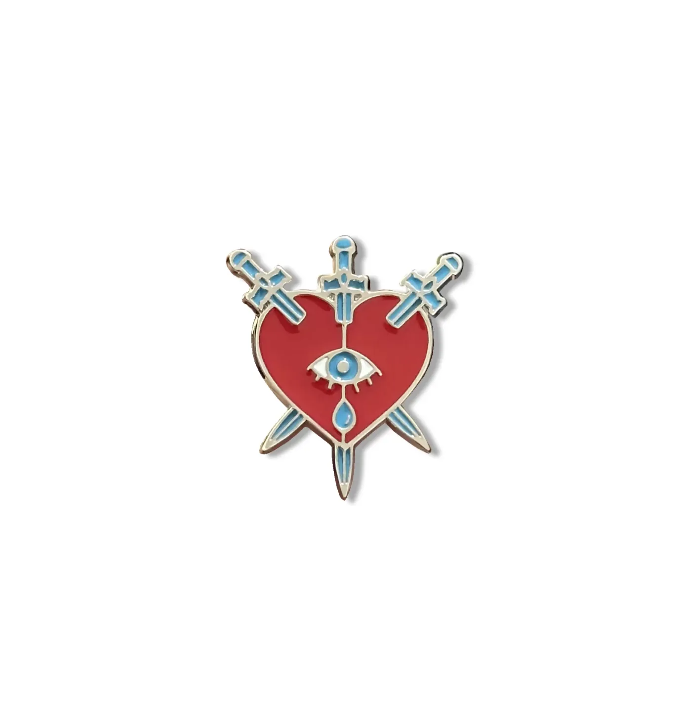 Pin De Metal Coração De Espadas