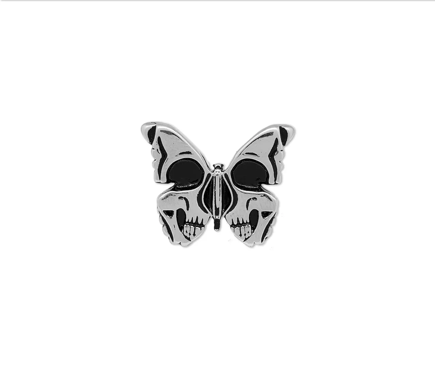 Anel Skull Butterfly Prateado