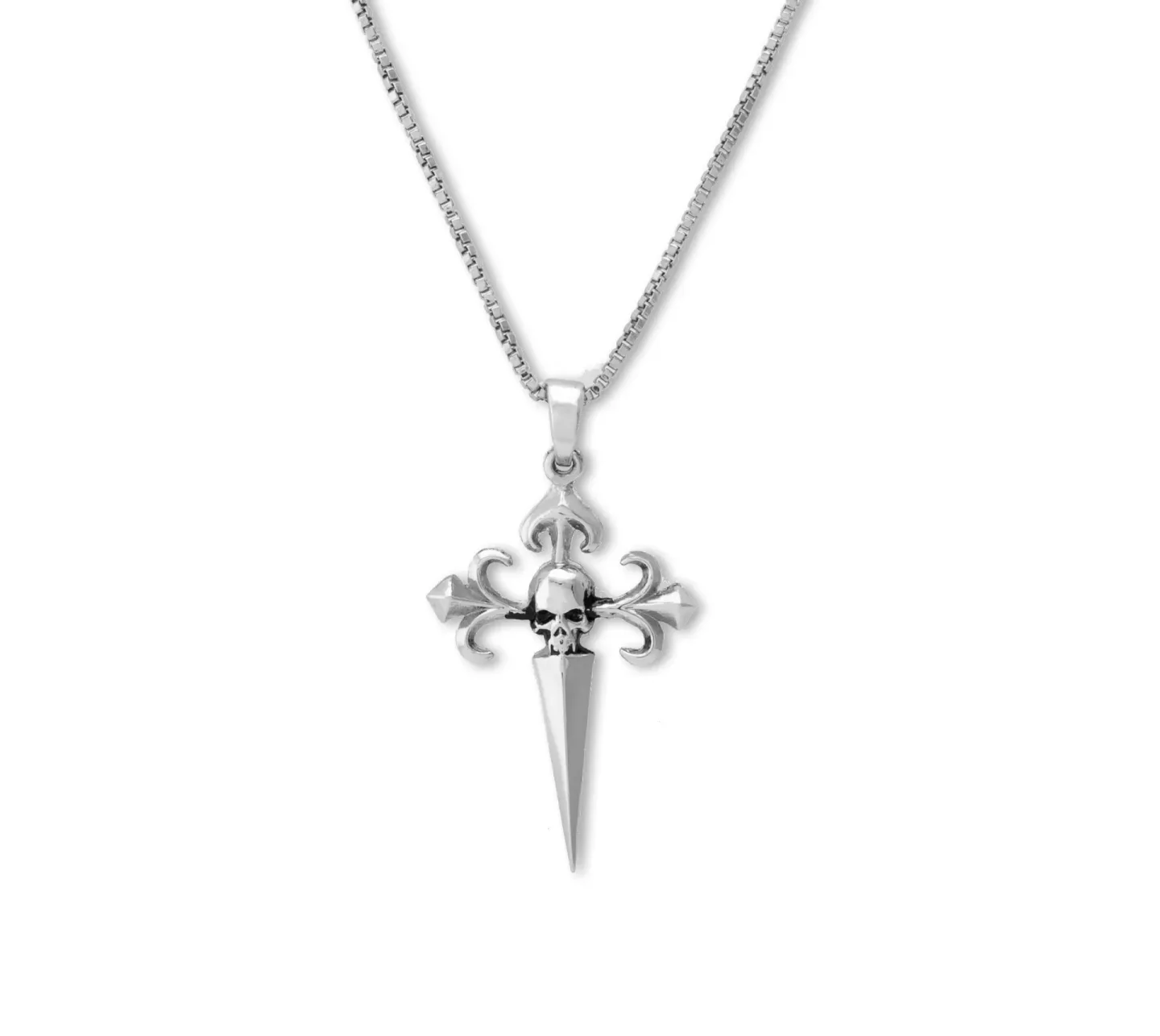Colar Cruz De Santiago Prateado