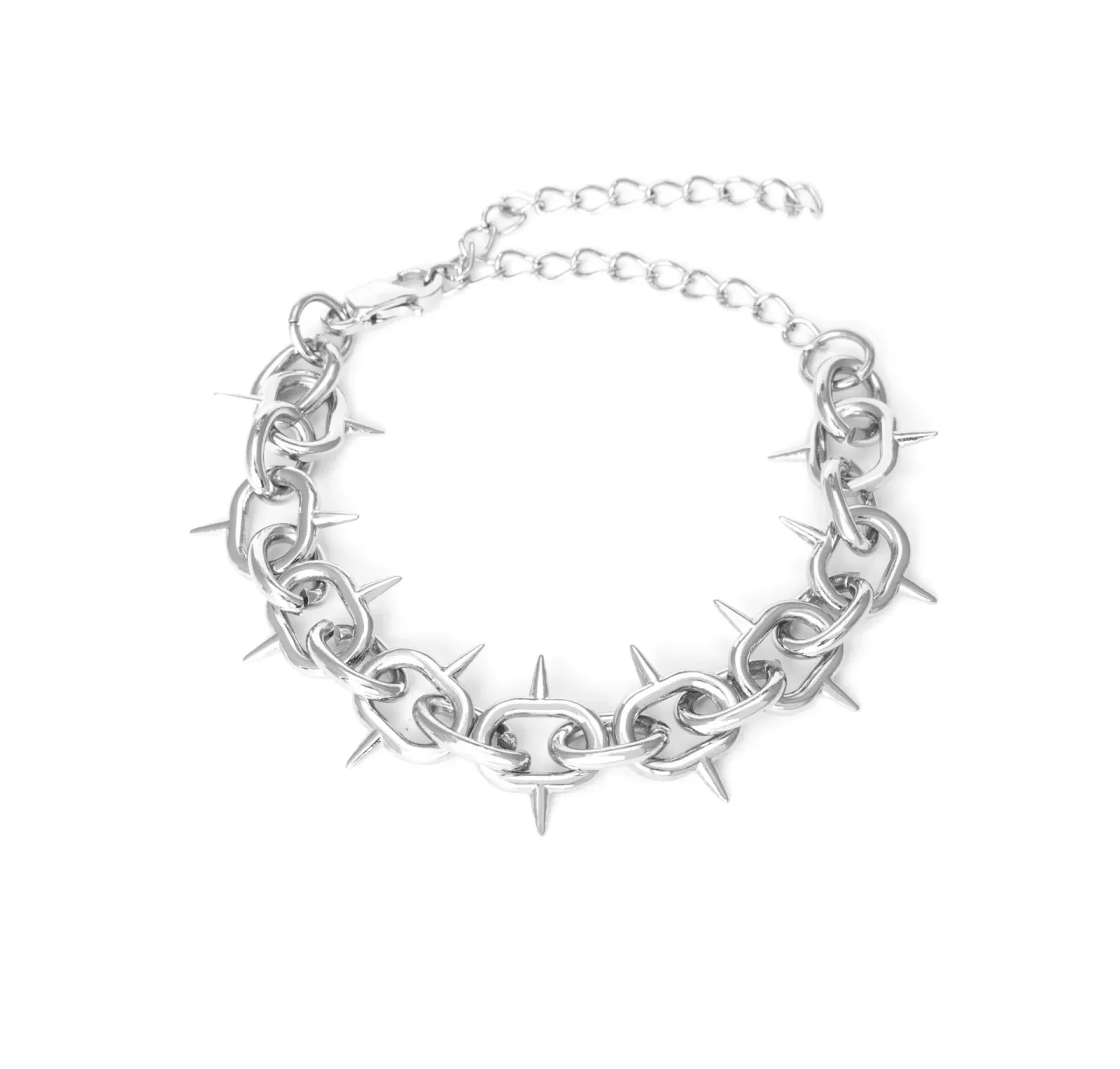 Pulseira Spiked Chain Pequena Prateado