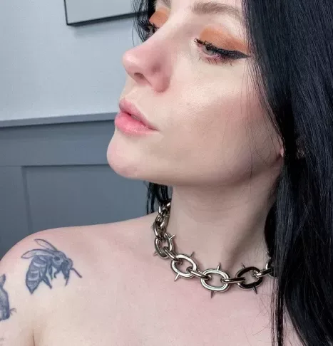 Colar / Choker Spiked Chain Prateado