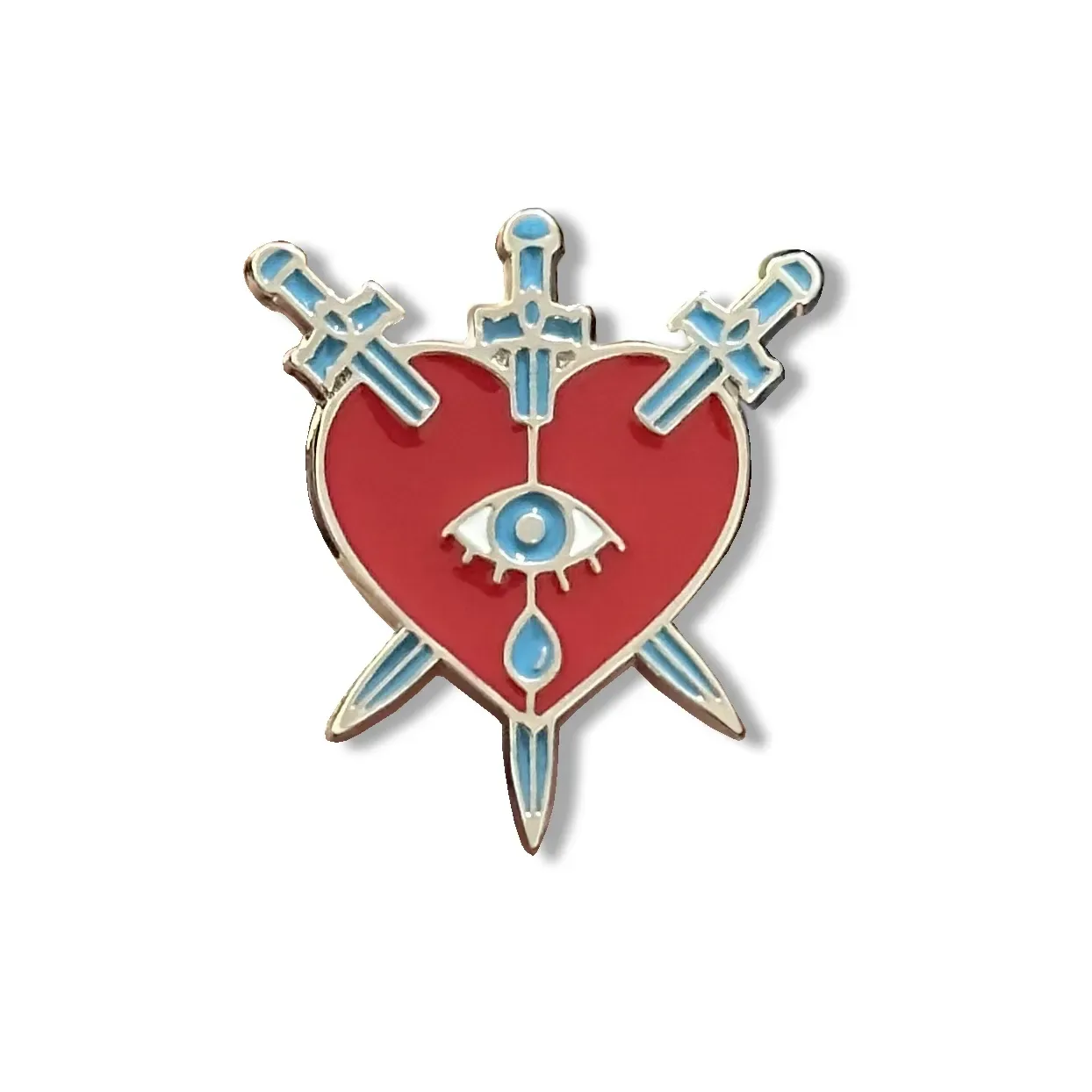 Pin De Metal Coração De Espadas
