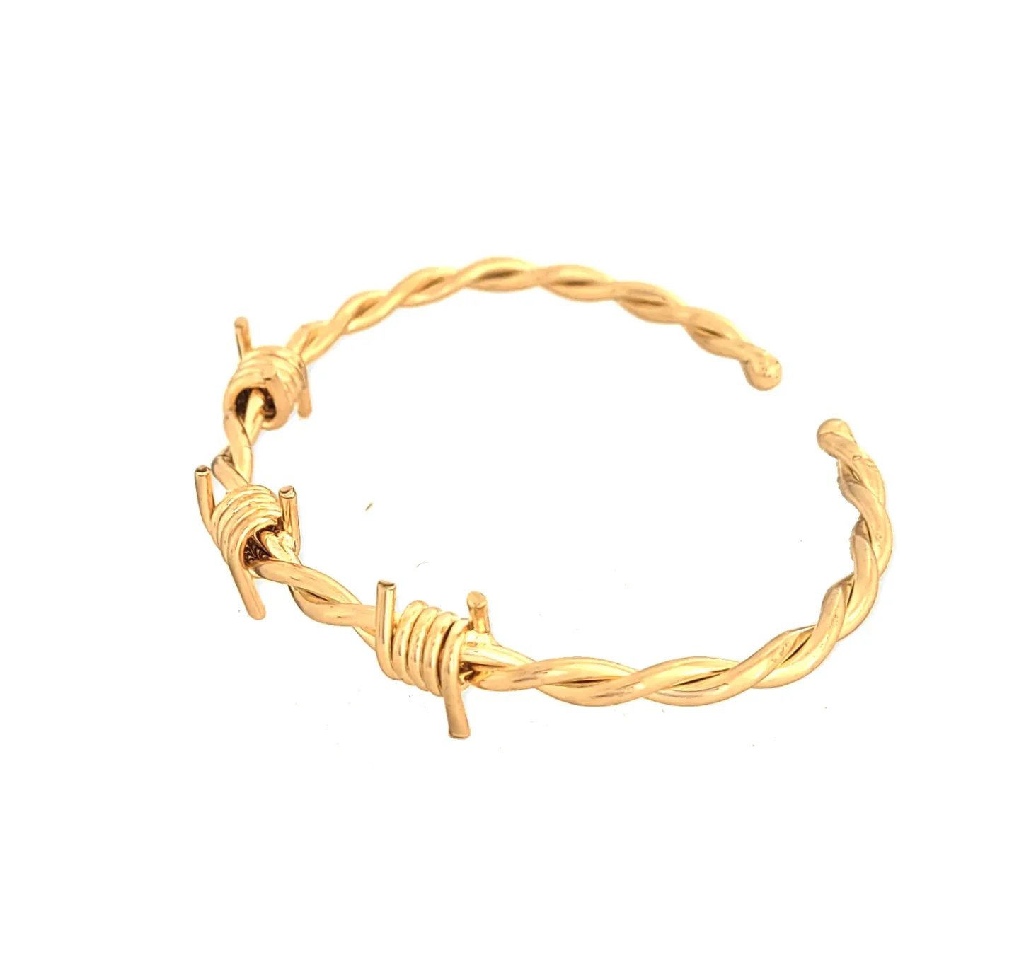 Pulseira Arame Farpado 3 Farpas Dourado