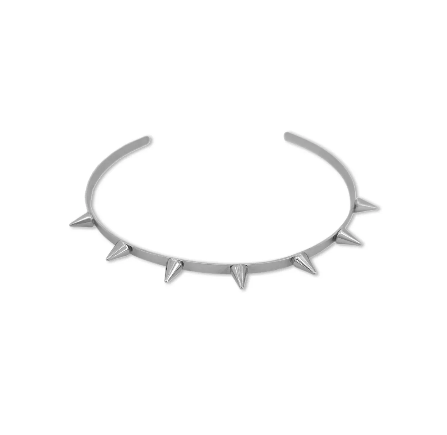 Gargantilha Choker Spikes Prateado