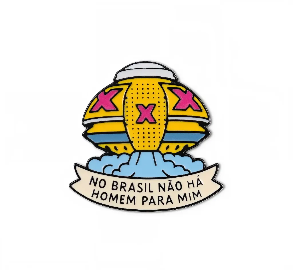 Pin de Metal Não Há Homem