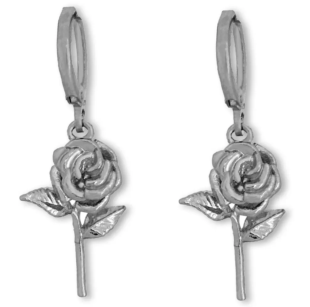 Brinco Rosa 3D Prateado