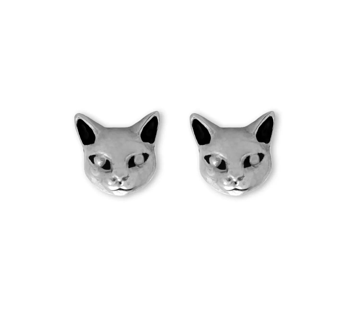 Brinco Stud Gato Prateado