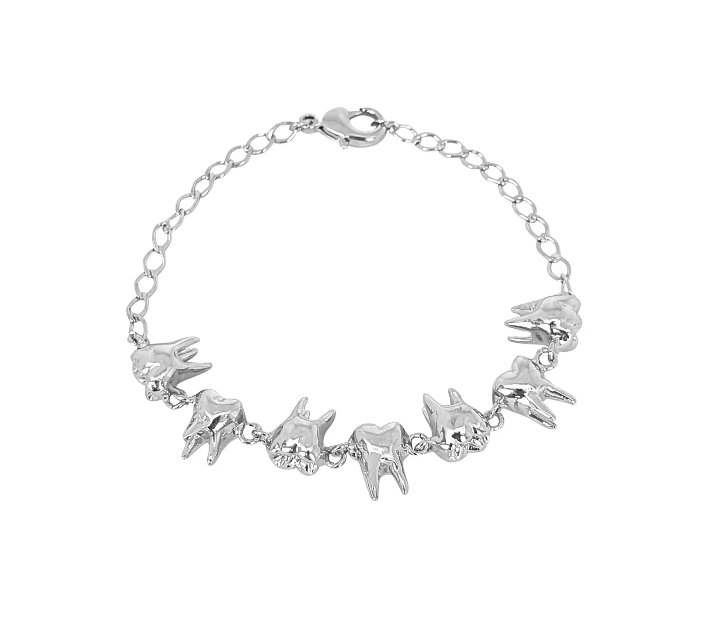 Pulseira Teeth Prateado