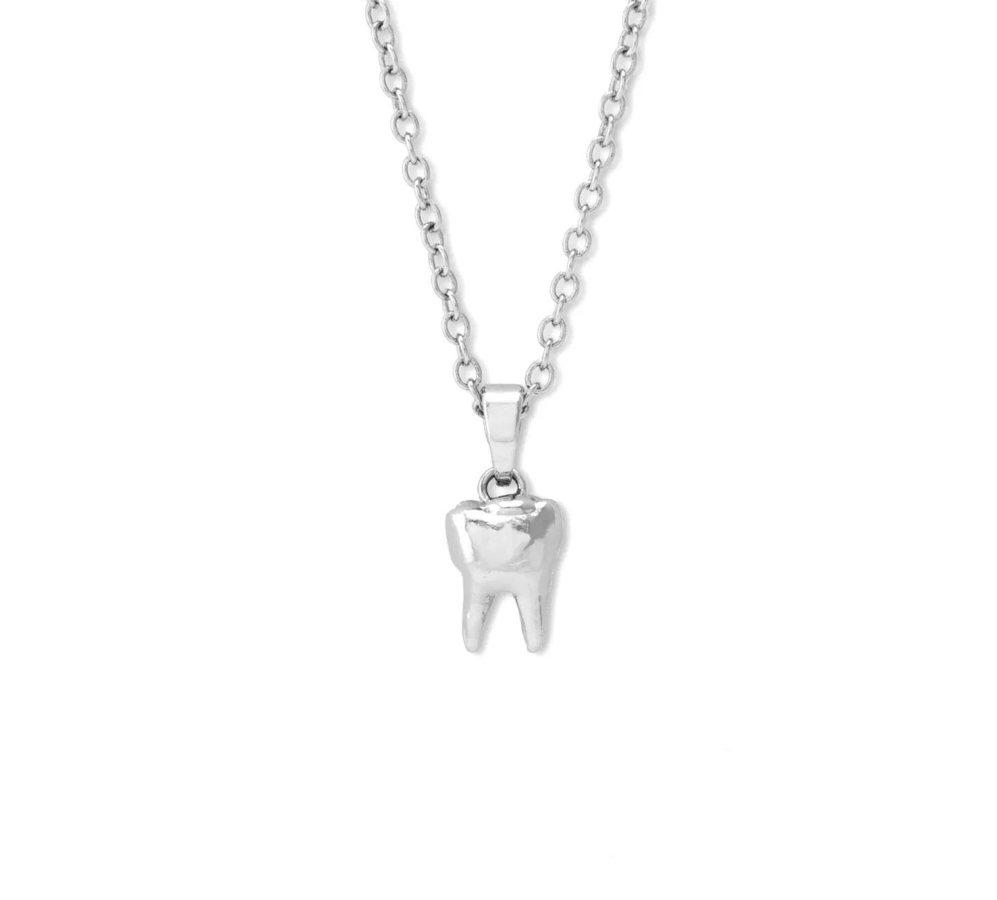 Colar Dente Prateado