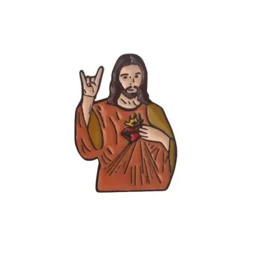 Pin De Metal Jesus Rockeiro