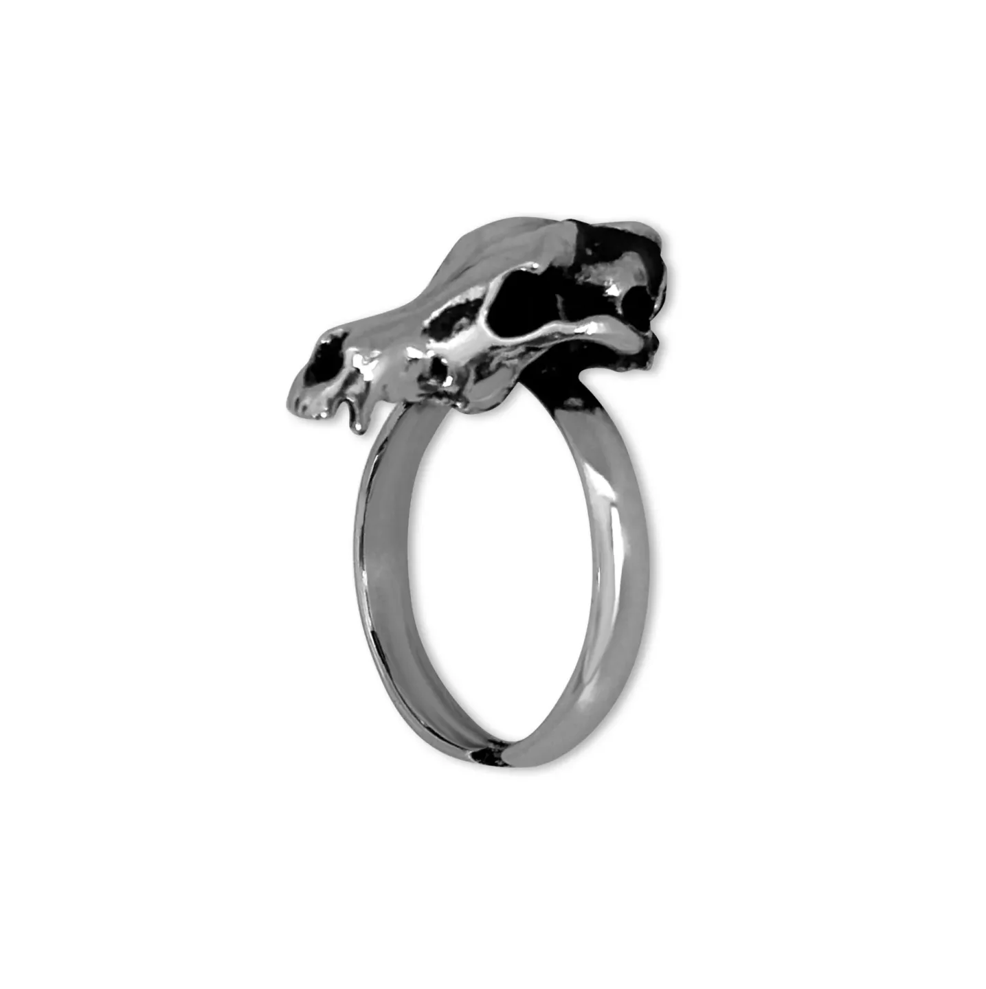 Anel Dog Skull Prateado