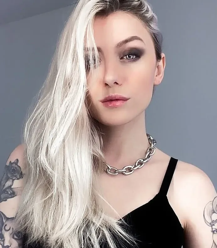 Colar / Choker Corrente Cadeado Prateado