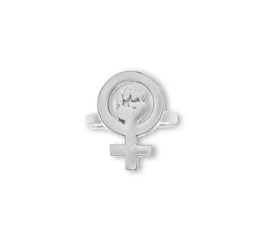 Anel Resistência Feminista Prateado