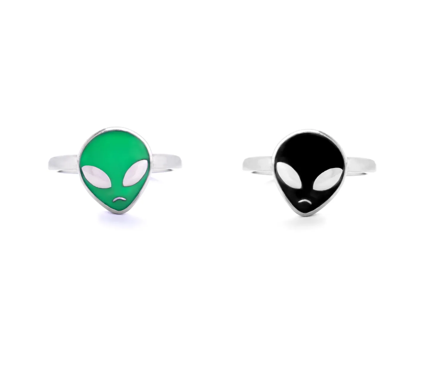 Anel Sad Alien Prateado