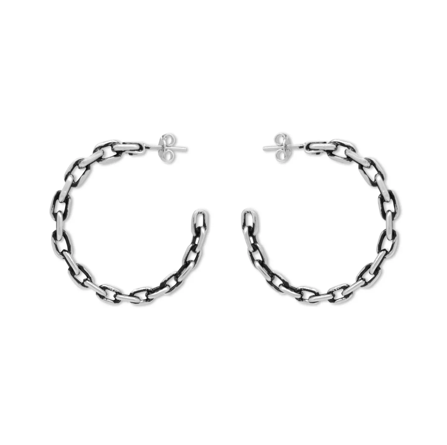 Brinco Argola Corrente 4cm Prateado
