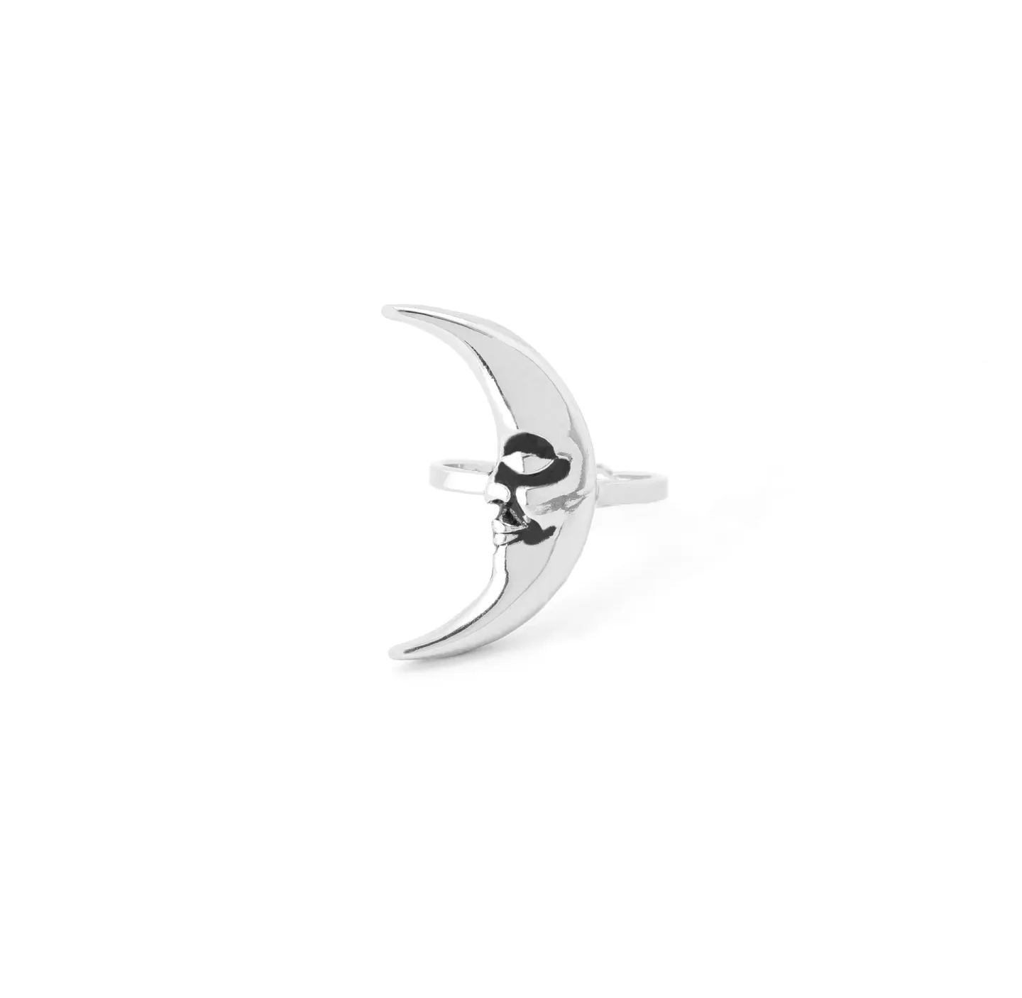Anel Waning Moon Prateado
