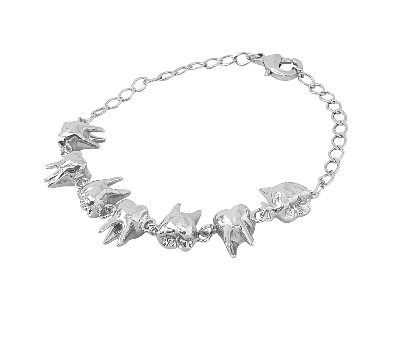 Pulseira Teeth Prateado