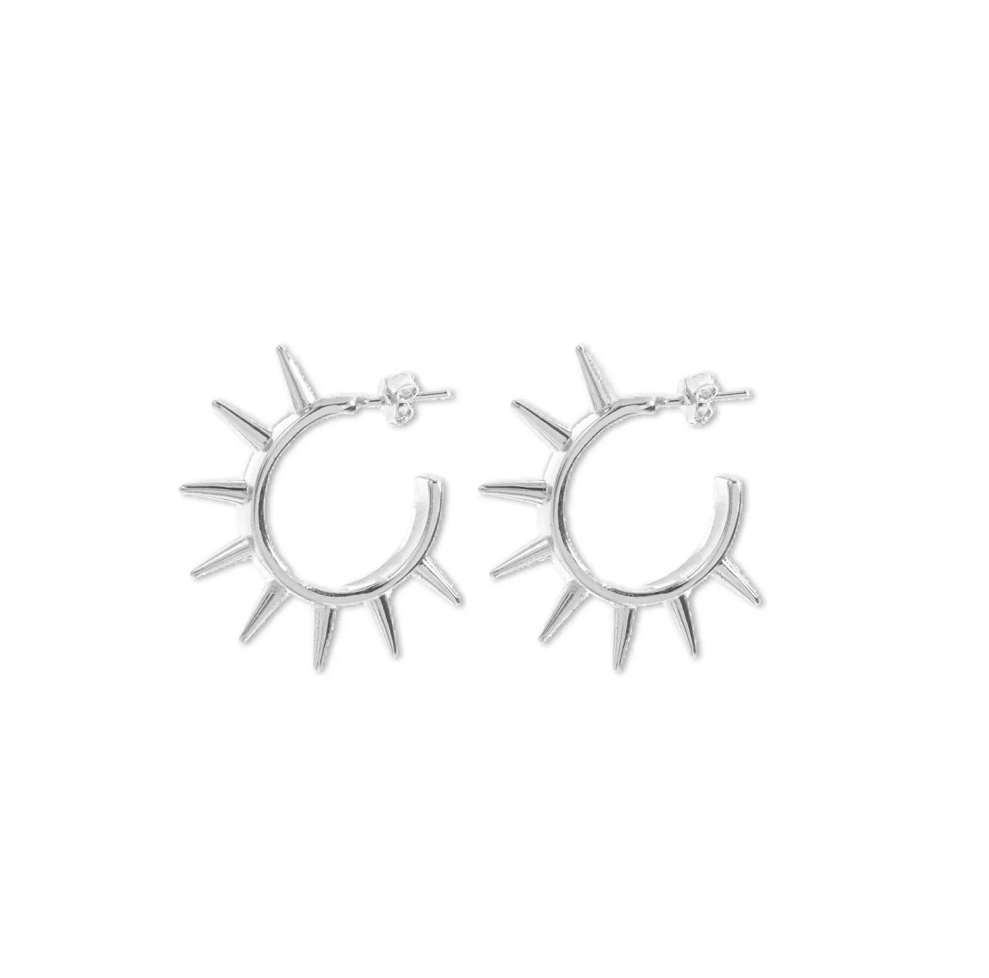Brinco Spikes 3cm Prateado