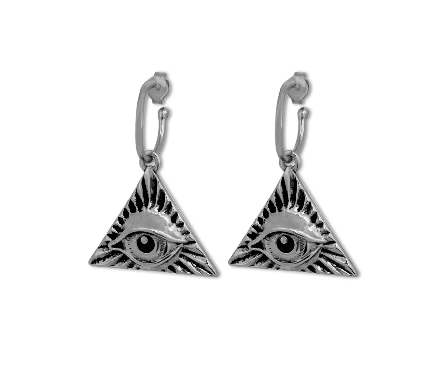 Brinco Argola All Seeing Eye Prateado