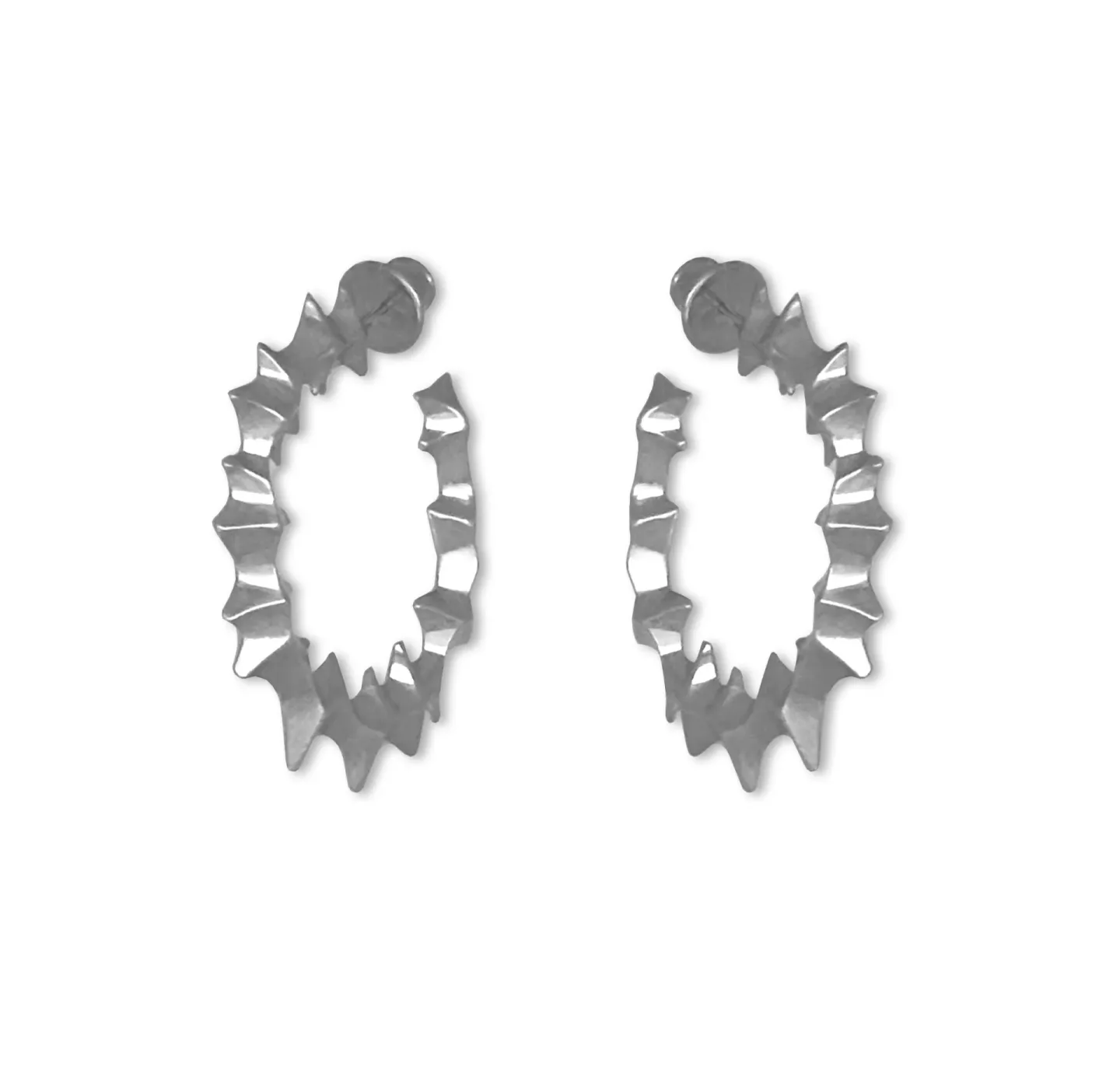 Brinco Jagged Spikes Prateado