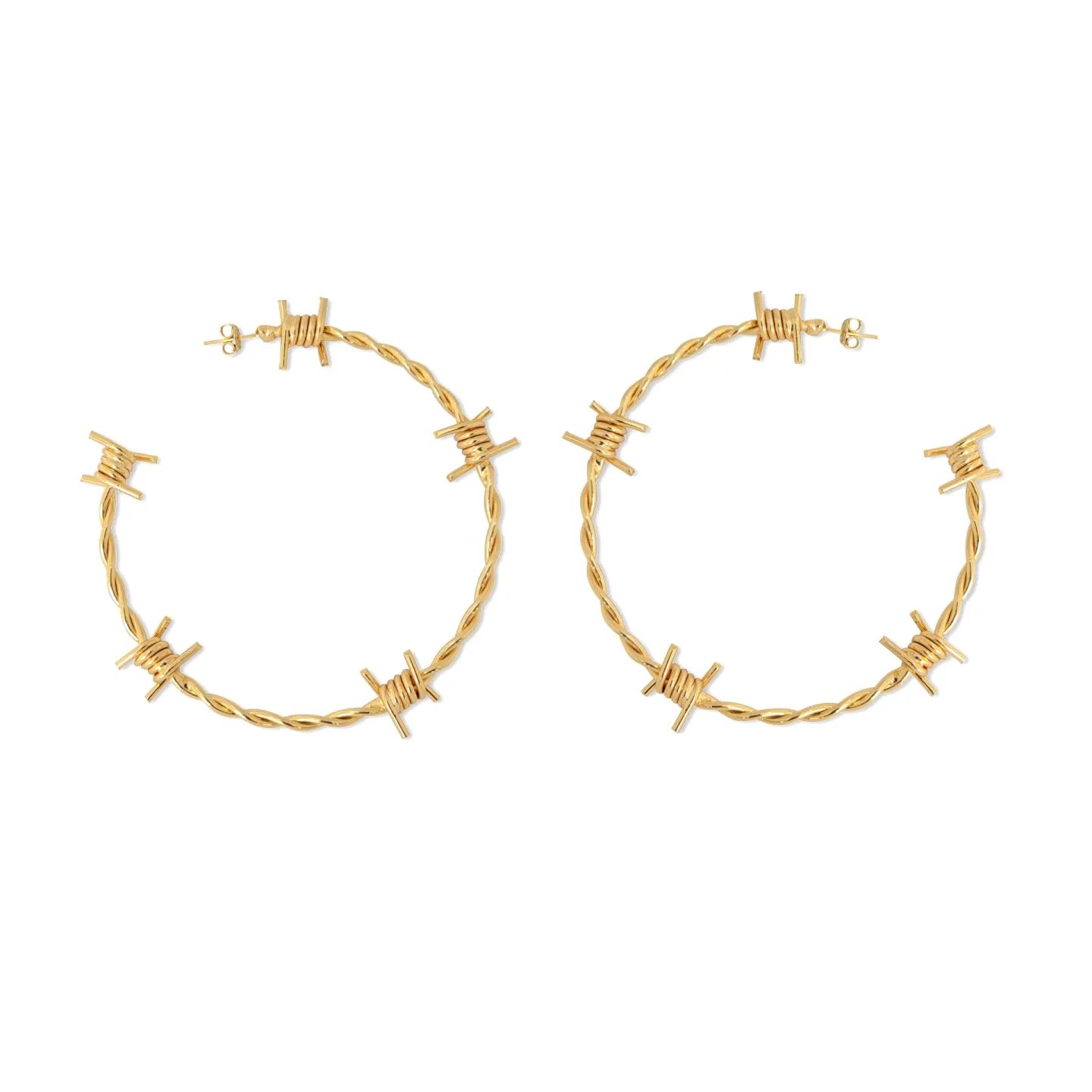 Brinco Argola Arame Farpado 6cm Dourado