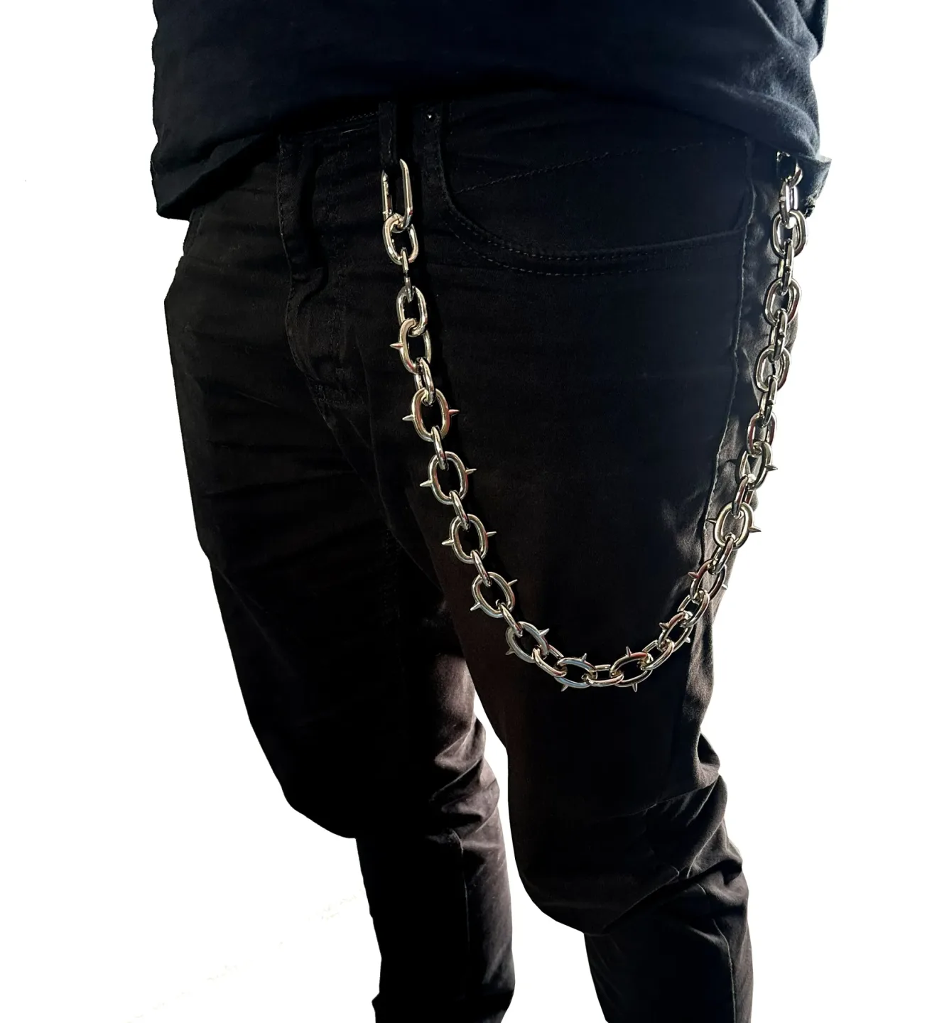 Corrente Carteira / Chave Spiked Chain Prateado