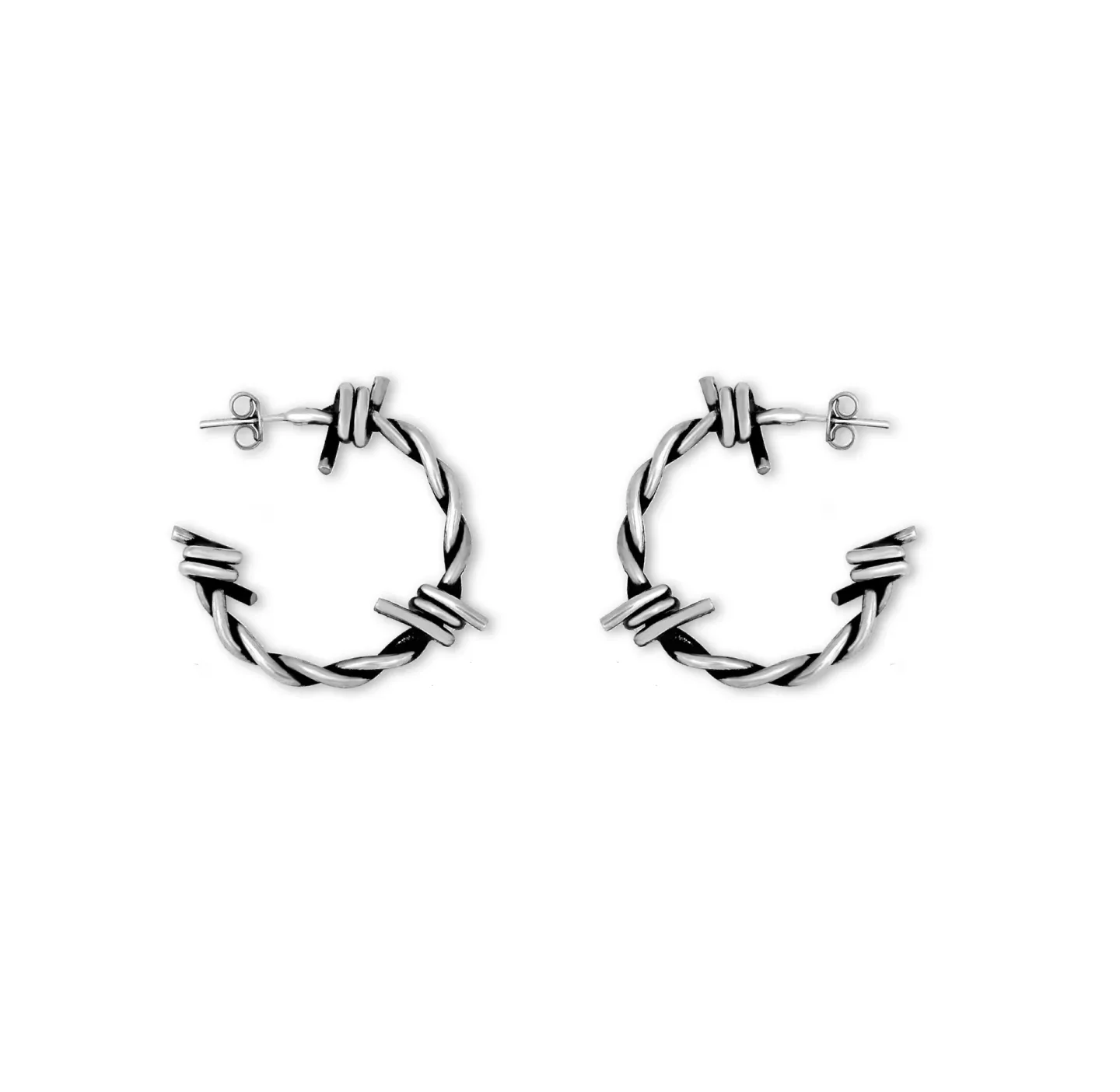 Brinco Argola Arame Farpado 2,5 Cm Prateado