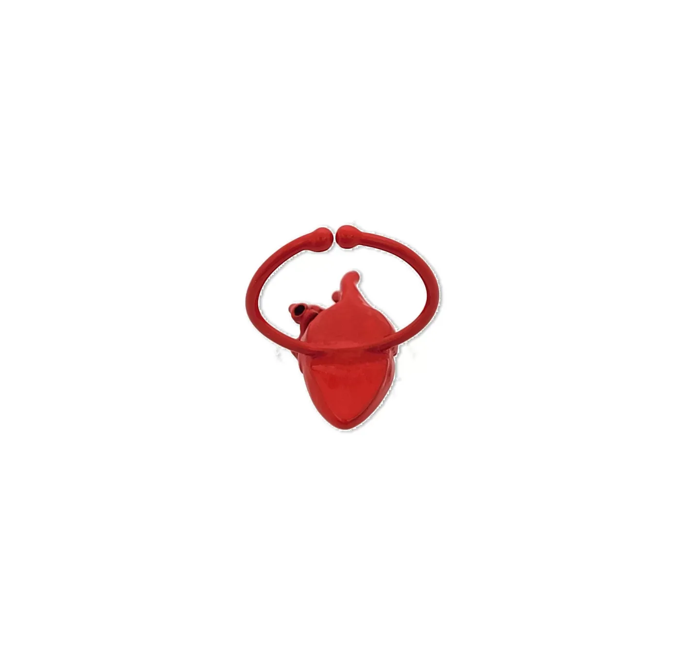 Anel Coração Anatômico Pequeno Vermelho
