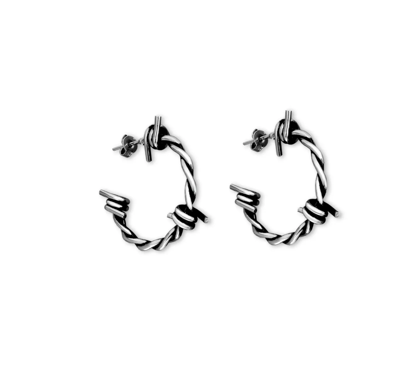 Brinco Argola Arame Farpado 2,5 Cm Prateado