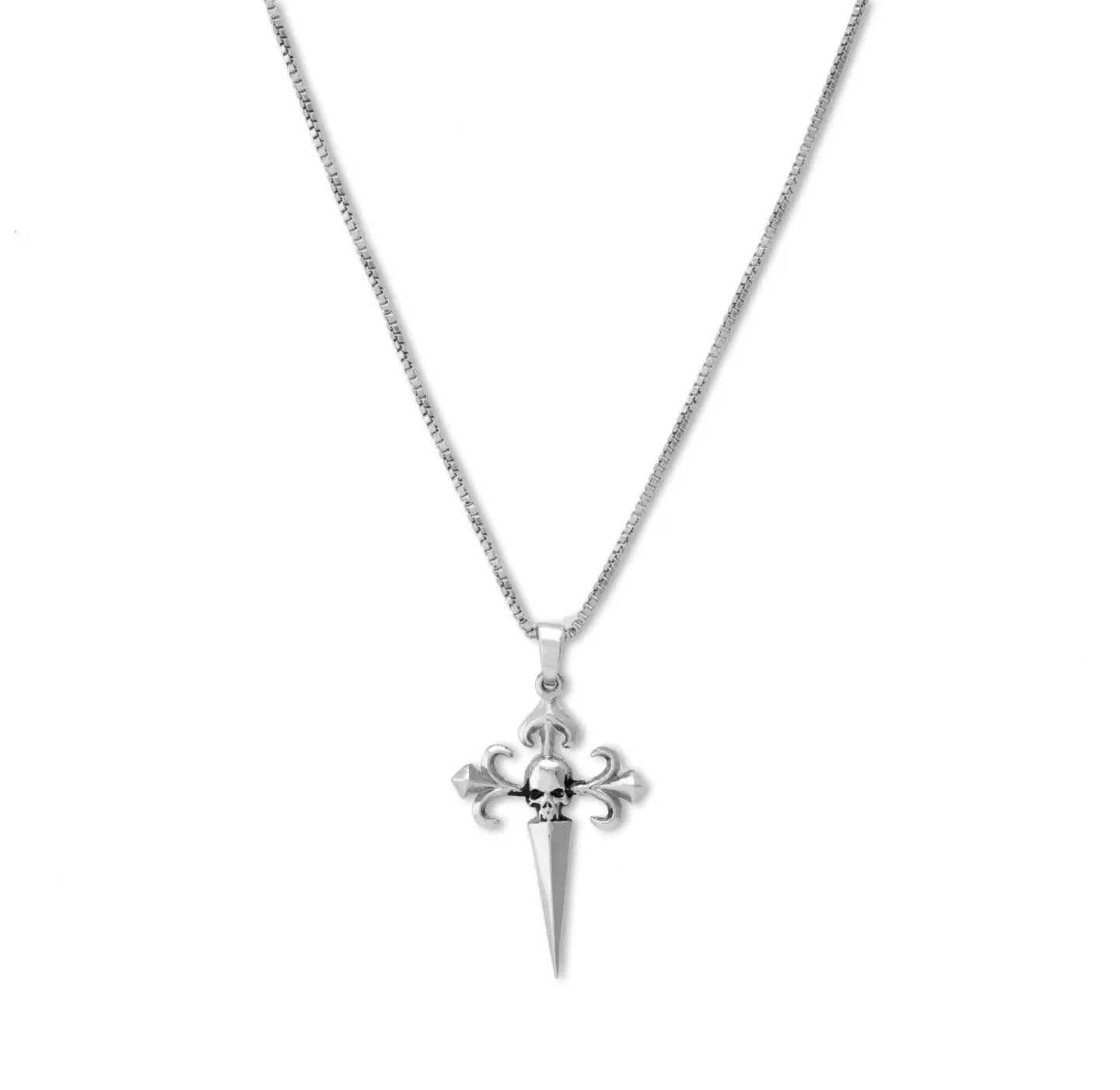 Colar Cruz De Santiago Prateado