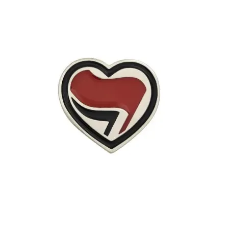 Pin De Metal Coração Antifa