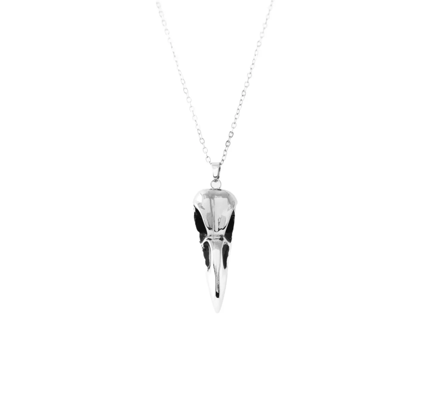 Colar Raven Skull Prateado