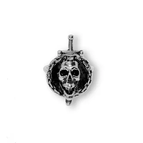 Anel Skull And Dagger Prateado