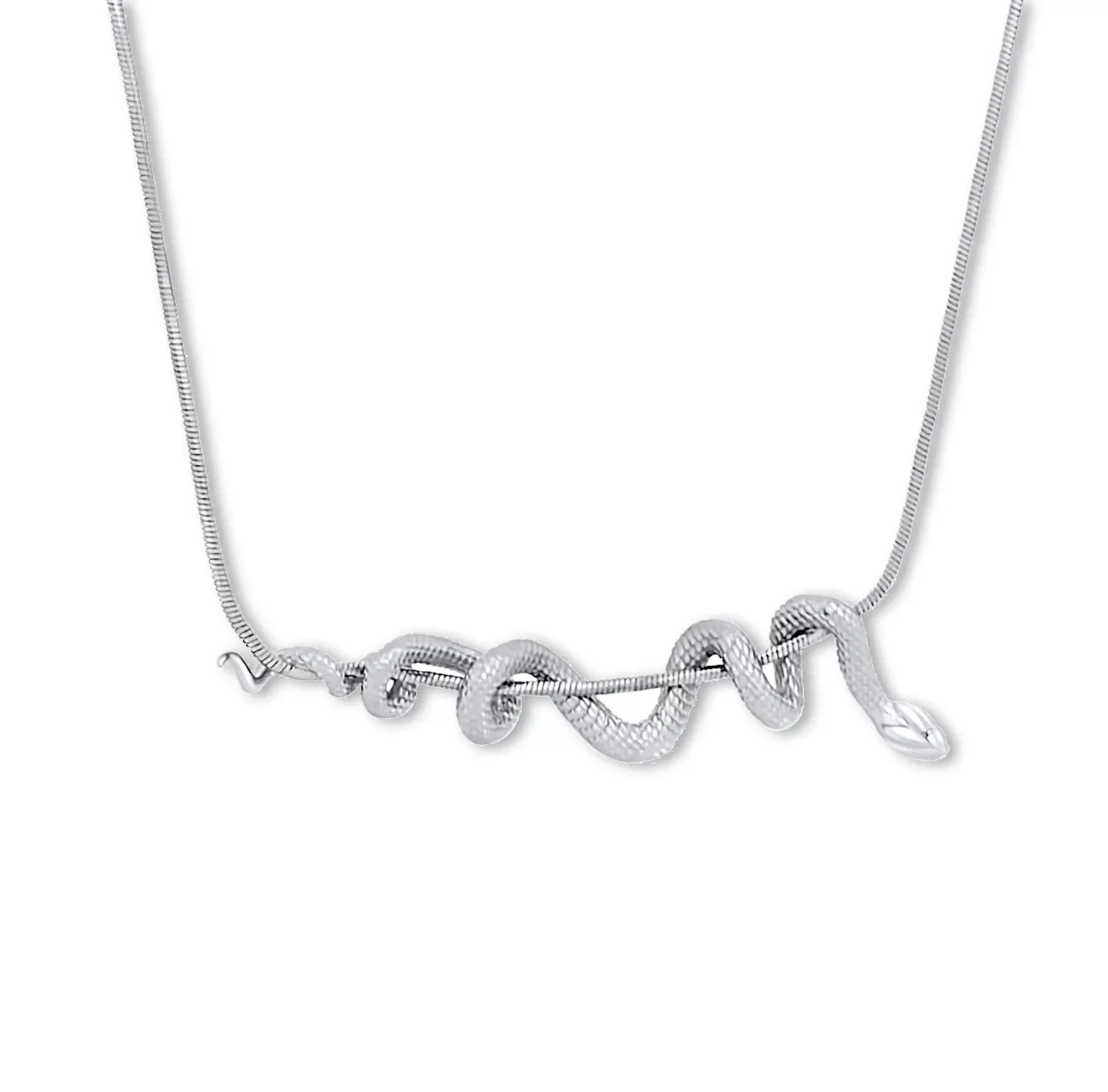 Colar Coiled Snake Prateado