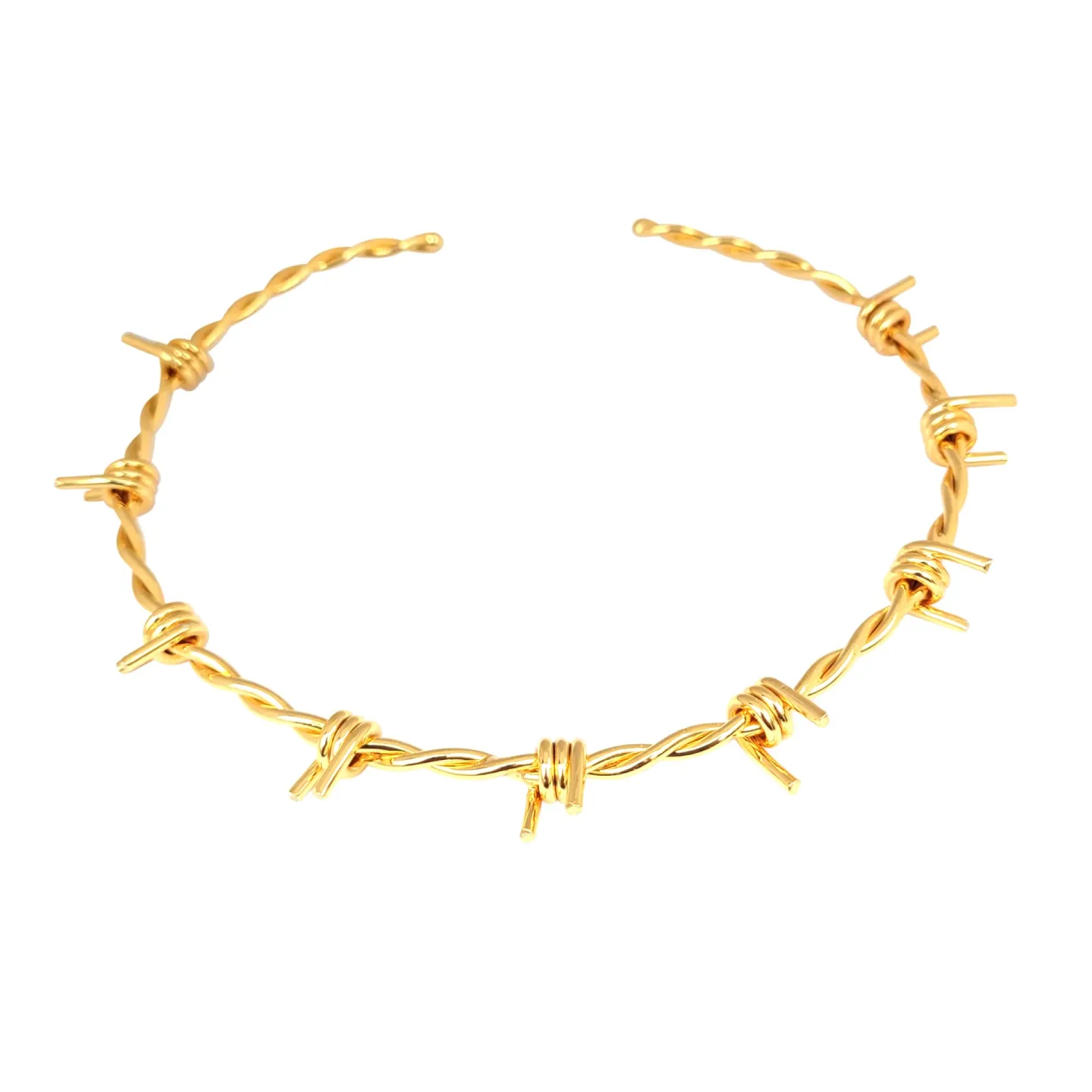 Gargantilha Arame Farpado 4mm Dourada
