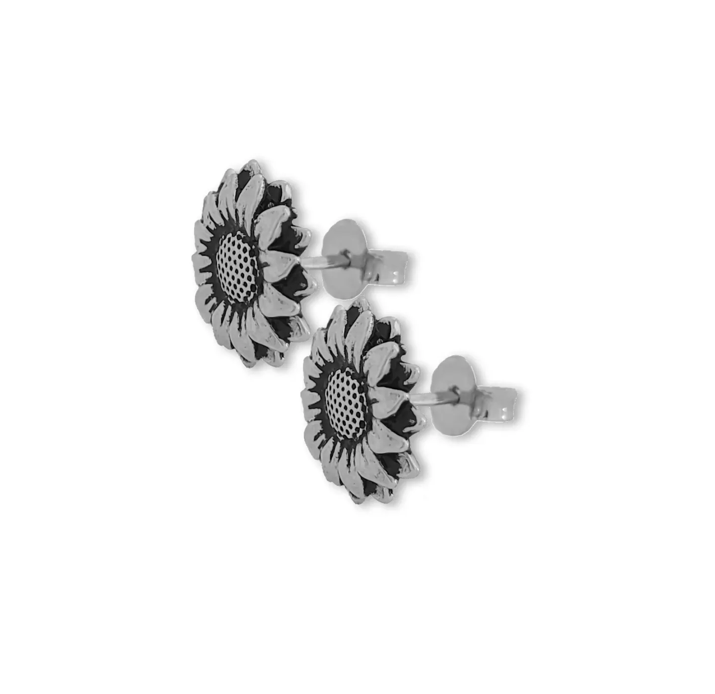 Brinco Stud Girassol Prateado