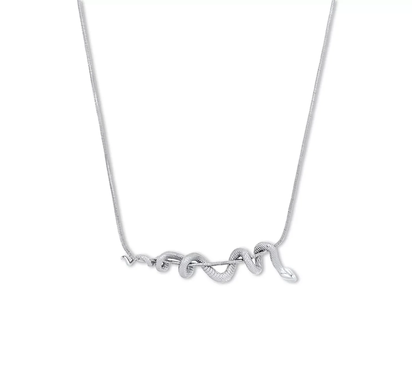 Colar Coiled Snake Prateado