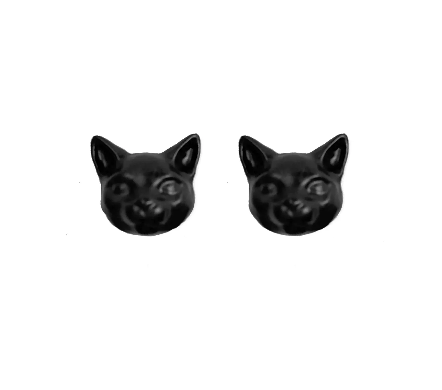 Brinco Stud Gato Preto Fosco