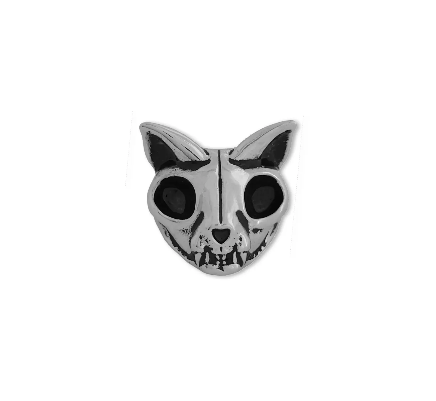 Anel Cat Skull Prateado