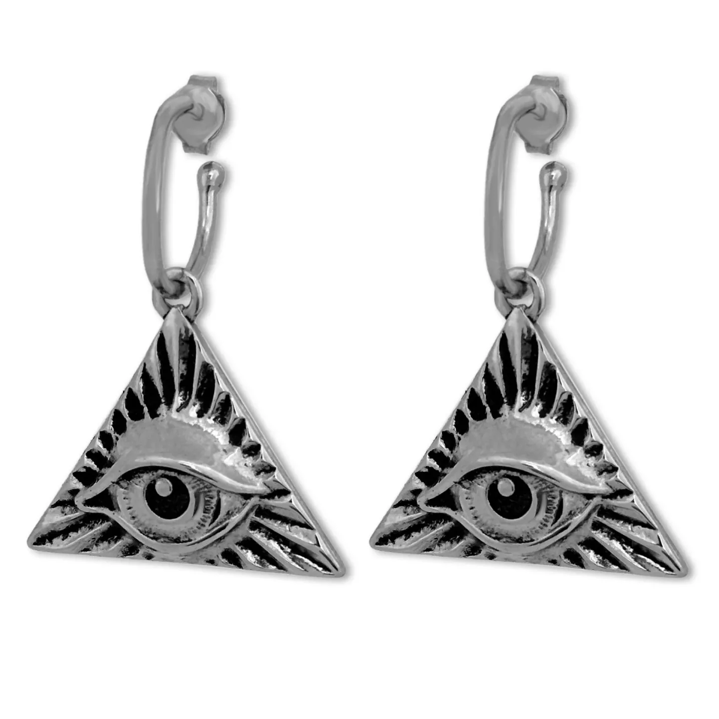 Brinco Argola All Seeing Eye Prateado