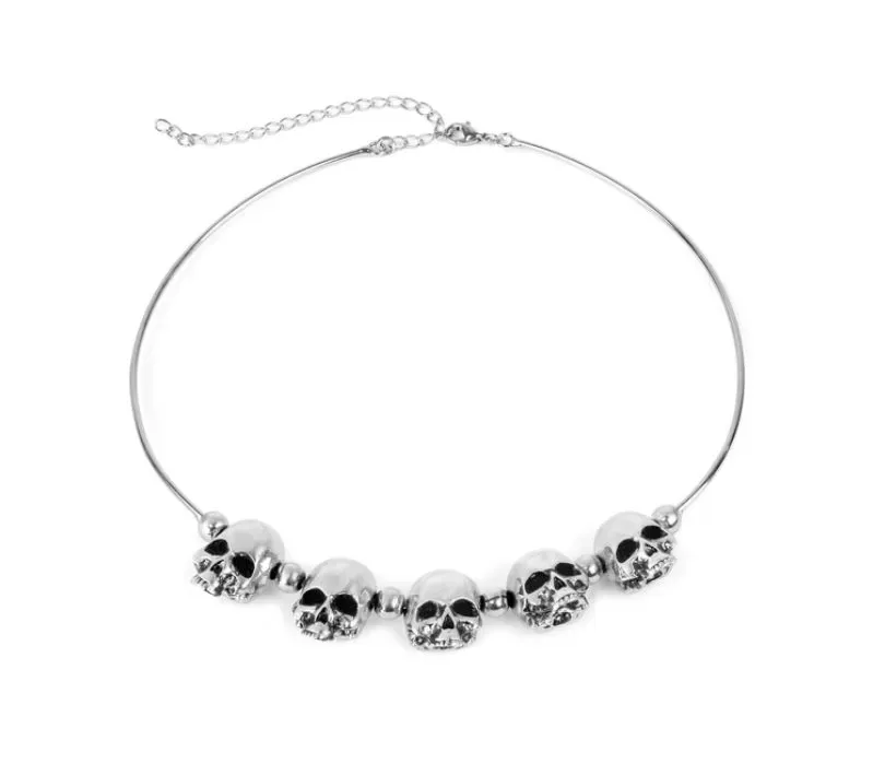 Gargantilha Skulls Prateado