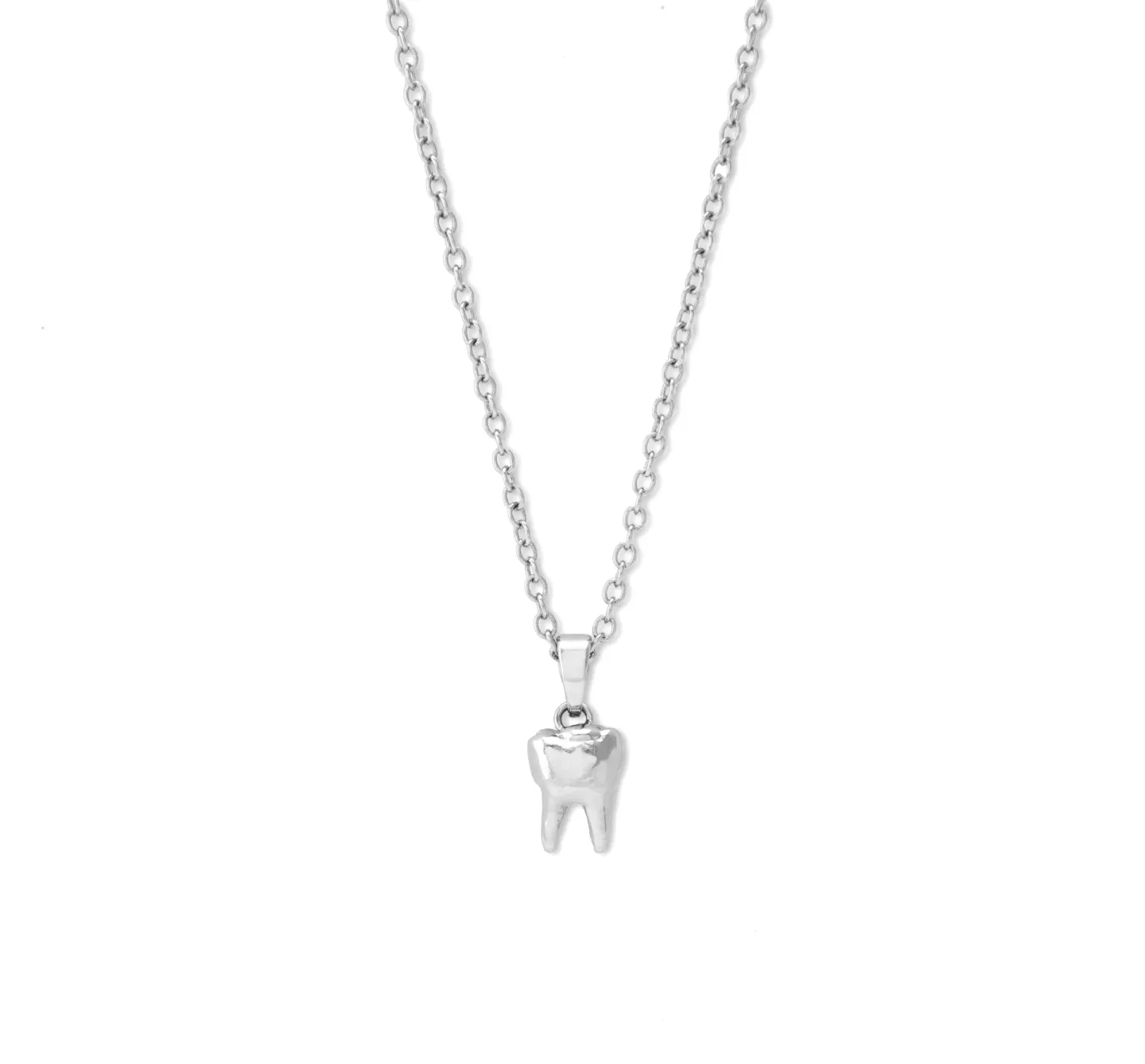 Colar Dente Prateado